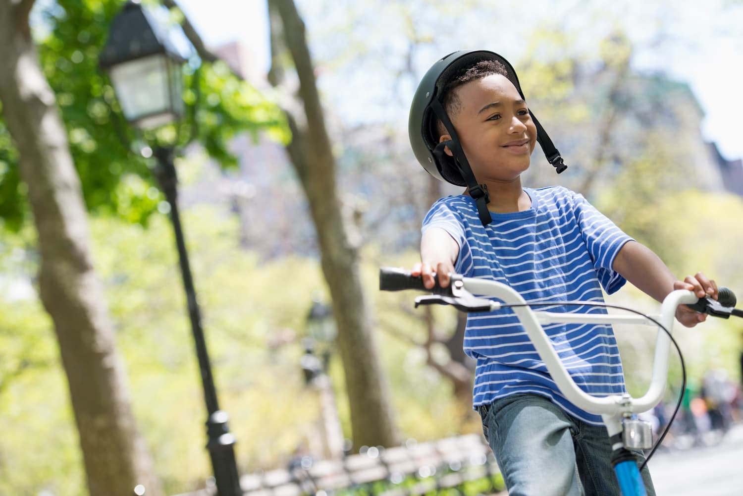 Boy on bicycle